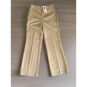 Monsanto Vintage Knit Pants Women's Size 12 Khaki Pull On Wide Leg Stretch NOS